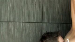 Tattooed buddies having a smoking session and throatfucking