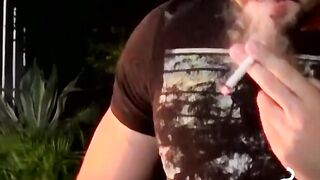 Milking my cock as I become intoxicated while smoking