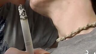 Horny Hunk enjoys oral sex as he gets turned on by smoking