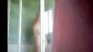 spying on stepdaughter (big tits, hairy twat)