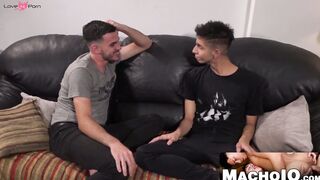 MachoIO.com - Twink gay bottom spits cum from bareback pleasure overload