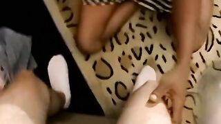 JoeSchmoeXXX.com - Black dude is waiting for his white friend to spray his face