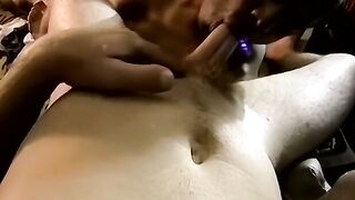 JoeSchmoeXXX.com - Nasty white guy receives blowjob from his ugly black friend