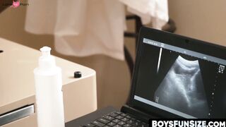 BoysFunSize.com - Tall handsome doctor fingers and stretches petite twink's bubble bu