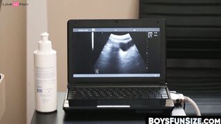 BoysFunSize.com - Tall handsome doctor fingers and stretches petite twink's bubble bu