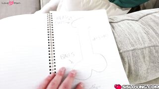 Stepbrother teaching Jill Taylor how to give a better blowjob
