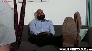 MaleFeetXXX.com - Bearded Lando bound in a passionate feet worship session with a lus