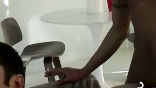 Seductive stud exploring glory holes filling it with cum