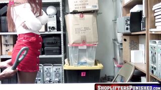 ShopliftersPunished.com - Inked thief Scarlett Mae swallows dick before rough office