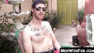MenWithFur.com - Outdoor solo jerk off with hairy kinky stud