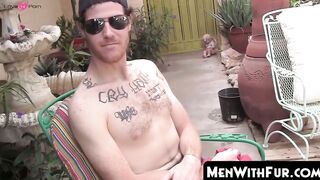 MenWithFur.com - Outdoor solo jerk off with hairy kinky stud