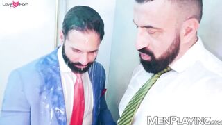 Suited Joe Casio submits to Drew Dixon for deep ass drilling