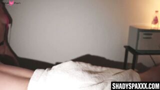 Teasing Kamren gives full body rubdown and milks clients cock