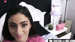 SisterLikesMe.com - Amazing stepsister got fucked for a huge load of cash with a grin