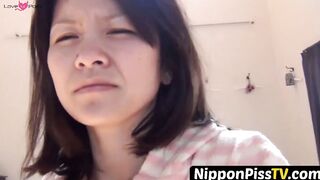 NipponPissTV.com - Four Japanese schoolgirls fool around outside before peeing openly