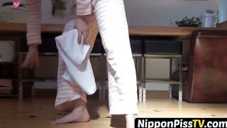 NipponPissTV.com - Four Japanese schoolgirls fool around outside before peeing openly