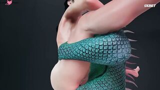Ящер и Оборотень развращают красивую Мейпл 1 серия