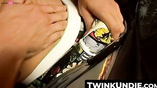 TwinkUndie.com - Jock Kelly Cooper's tighties cock stretch and intense wank