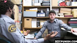 BoyPunish.com - Inked hunk's raw, intense ride on a security officer's massive black
