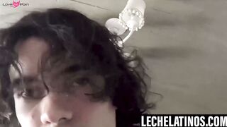 LecheLatinos.com - Alex savagely strokes muscled dude Amas' cock and balls