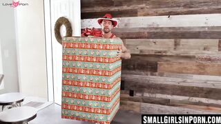 SmallGirlsInPorn.com - Jock Johnny Castle shoves huge dick into gift from Santa