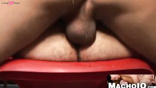MachoIO.com - Bald latino hunk leaves party to get facial after bareback bliss
