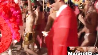 MachoIO.com - Bald latino hunk leaves party to get facial after bareback bliss