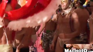 MachoIO.com - Bald latino hunk leaves party to get facial after bareback bliss