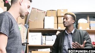 BoyPunish.com - Cute offender's raw, hard ride on a mall cop's enormous black cock