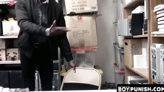 BoyPunish.com - Cute offender's raw, hard ride on a mall cop's enormous black cock