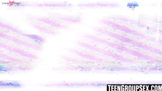 TeenGroupSex.com - Lana Sharapova and Jeni Angel's poolside pussy licking session