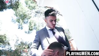 PlayingMen.com - Pol Prince rides client Sir Peter's big dick in real estate role pla