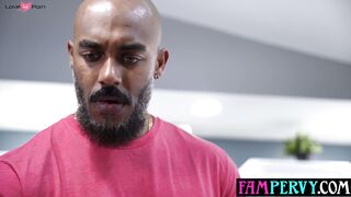 Ebony teen seducing daddy to get his BBC