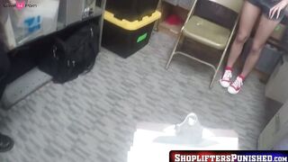 ShopliftersPunished.com - Little shoplifting teen double fucked by two horny mall cop