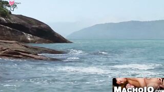 MachoIO.com - Hardcore latino jock creampied after bareback on the beach