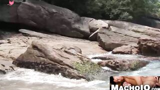 MachoIO.com - Hardcore latino jock creampied after bareback on the beach