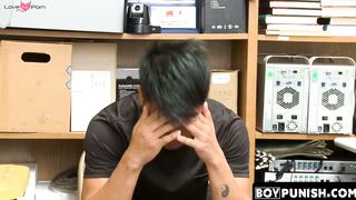 BoyPunish.com - Hot Asian shoplifter's raw, intense discipline by officers BBC in a h