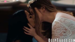 Bride Bunny Colby fucks with her bestie Alex on wedding day