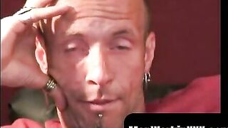 MenWorkinXXX.com - Tattooed mature gay jerks off big dick and unloads hot cum