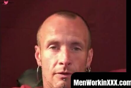 MenWorkinXXX.com - Tattooed mature gay jerks off big dick and unloads hot cum