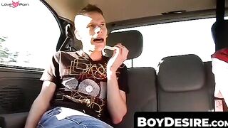 BoyDesire.com - Backseat breeding with Josh, Danny, and Todd's twink trio
