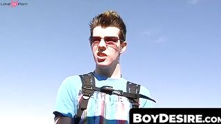BoyDesire.com - Backseat breeding with Josh, Danny, and Todd's twink trio