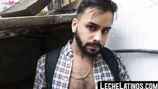 LecheLatinos.com - Straight Latino's first gay fuck with a hung, eager man