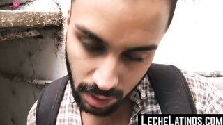 LecheLatinos.com - Straight Latino's first gay fuck with a hung, eager man
