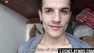 LecheLatinos.com - Straight guy with piercings explores gay sex for the first time