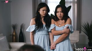 Stepdaughter twins share stepdads cock