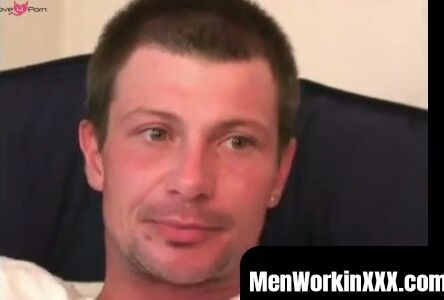 MenWorkinXXX.com - Shaggy gay deviant tugging and twisting his oily cock solo