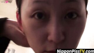 NipponPissTV.com - Gorgeous Japanese films her pissing time at home openly