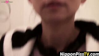 NipponPissTV.com - Gorgeous Japanese films her pissing time at home openly