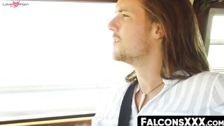 FalconsXXX.com - Inked stud has his dick sucked and his tight ass fucked hard and raw